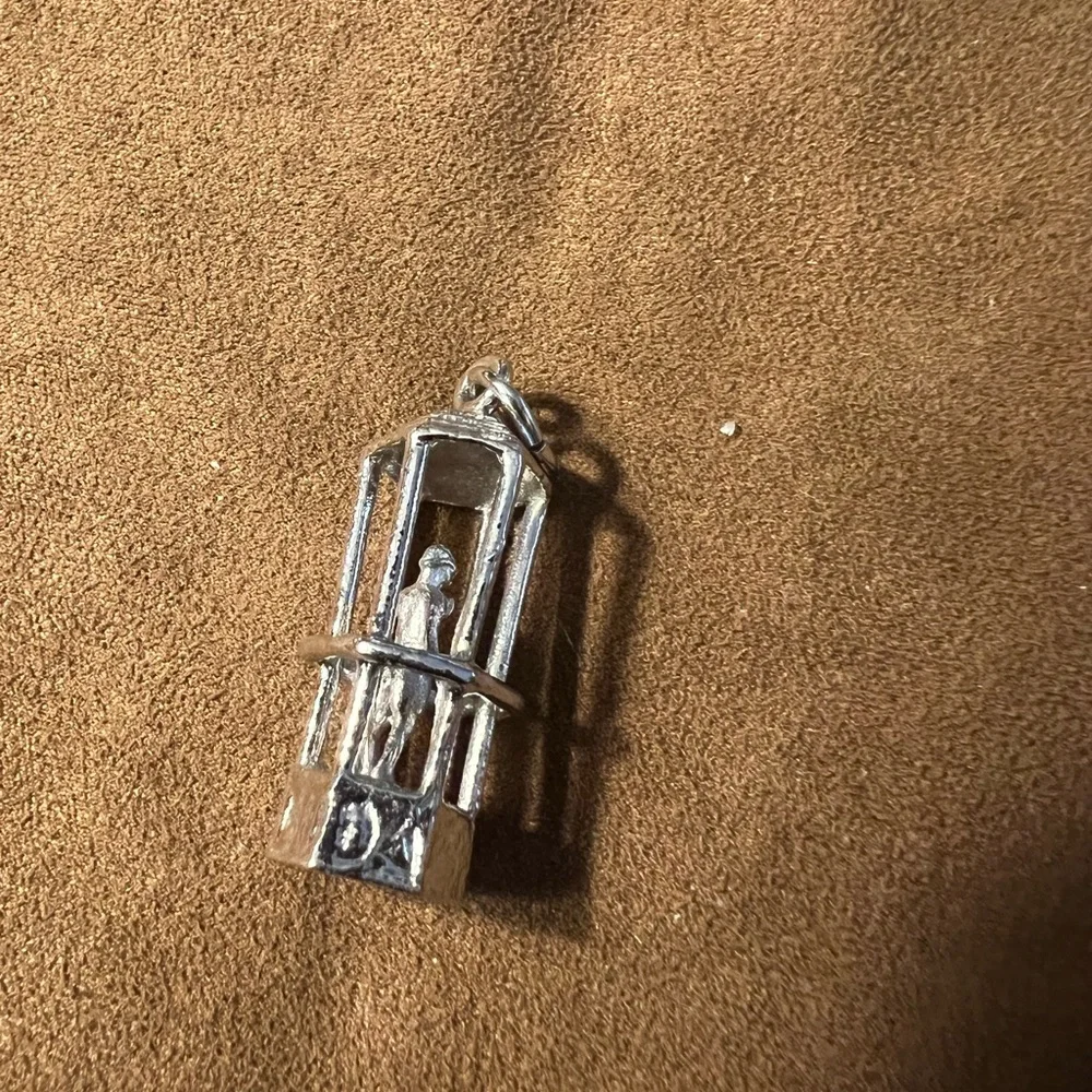 Silver Tone Bermuda traffic cop Charm Pendant - Silver
